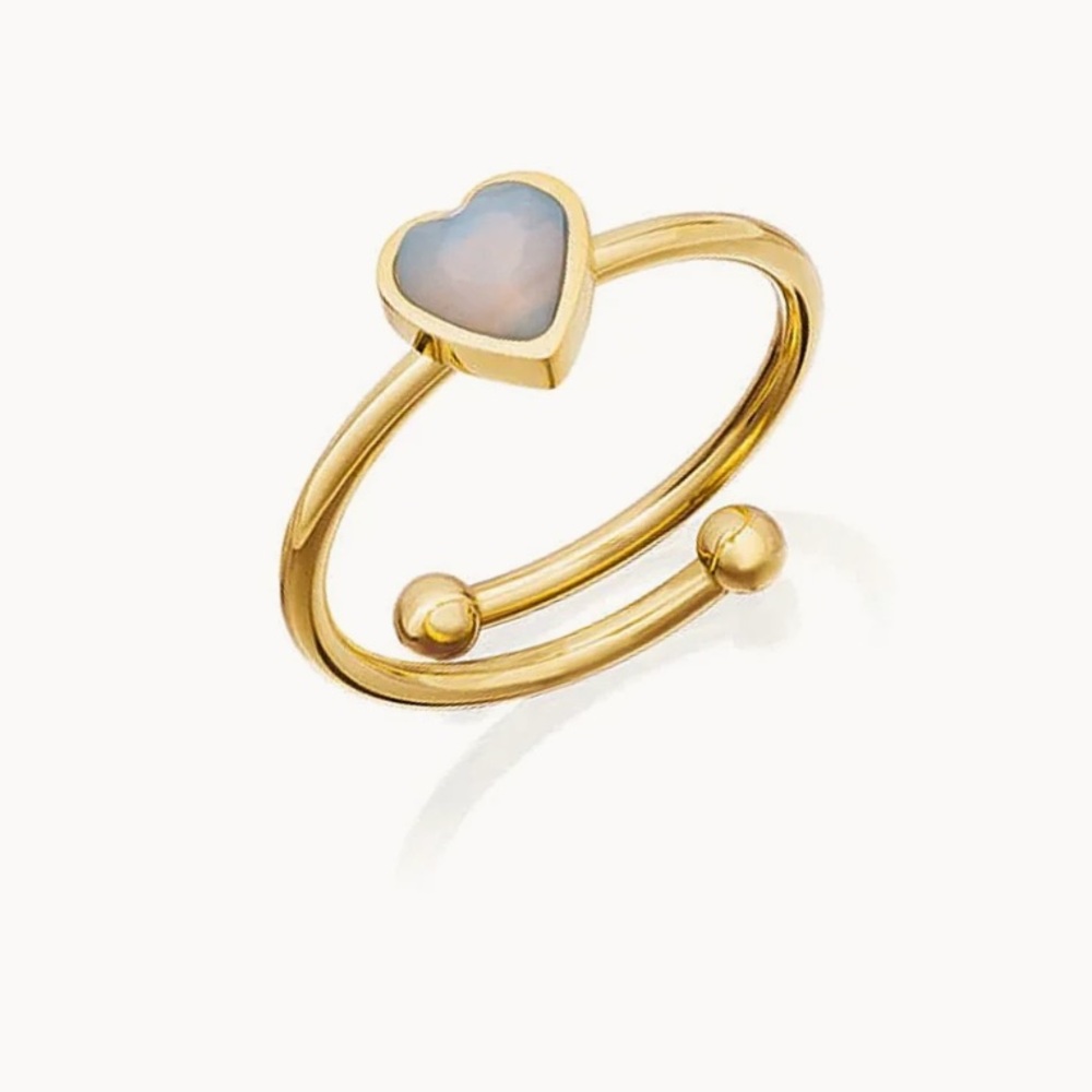 Gold Heart Birthstone Ring
